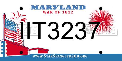 IIT3237 Maryland License Plate
