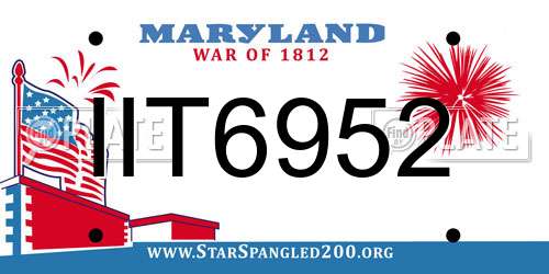 IIT6952 Maryland License Plate