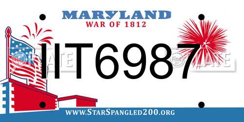 IIT6987 Maryland License Plate