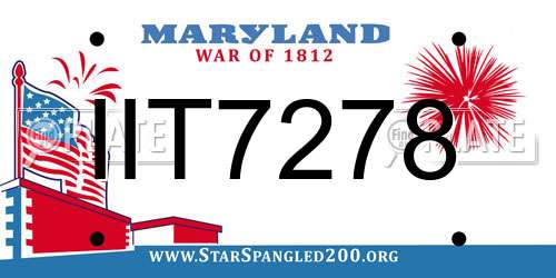 IIT7278 Maryland License Plate