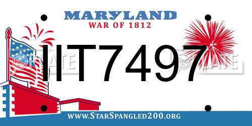 IIT7497 Maryland License Plate