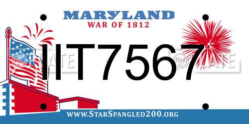 IIT7567 Maryland License Plate