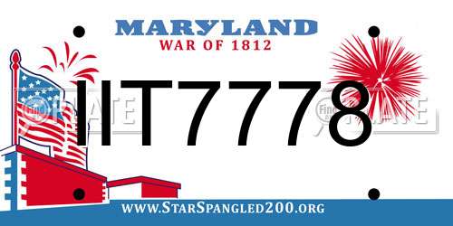 IIT7778 Maryland License Plate