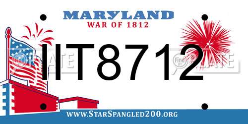 IIT8712 Maryland License Plate