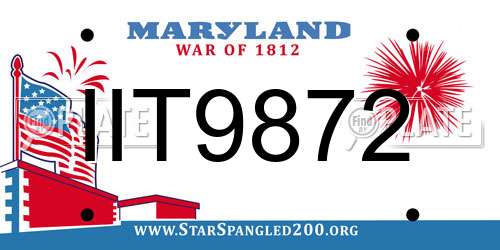 IIT9872 Maryland License Plate