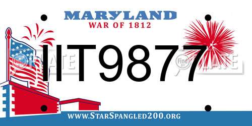 IIT9877 Maryland License Plate