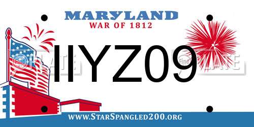 IIYZ09 Maryland License Plate