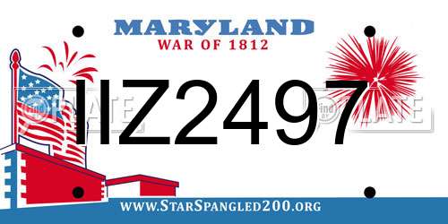 IIZ2497 Maryland License Plate