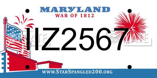 IIZ2567 Maryland License Plate