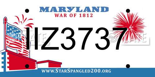 IIZ3737 Maryland License Plate