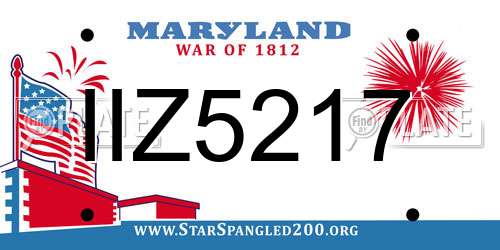 IIZ5217 Maryland License Plate