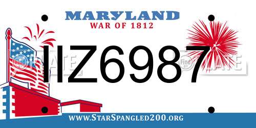 IIZ6987 Maryland License Plate