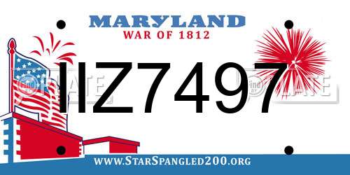 IIZ7497 Maryland License Plate
