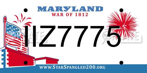 IIZ7775 Maryland License Plate