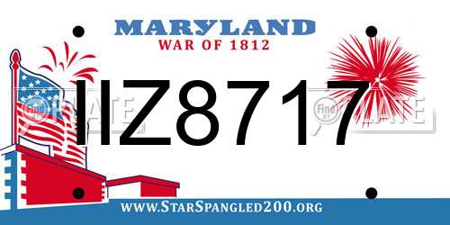 IIZ8717 Maryland License Plate