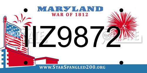 IIZ9872 Maryland License Plate