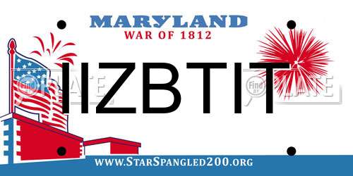 IIZBTIT Maryland License Plate