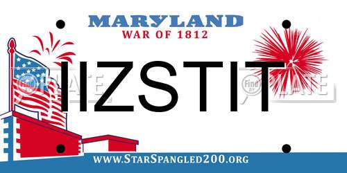 IIZSTIT Maryland License Plate