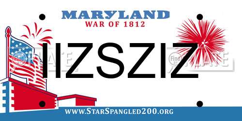 IIZSZIZ Maryland License Plate