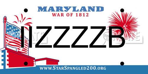 IIZZZZB Maryland License Plate