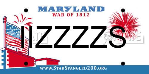 IIZZZZS Maryland License Plate