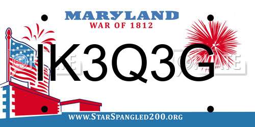 IK3Q3G Maryland License Plate