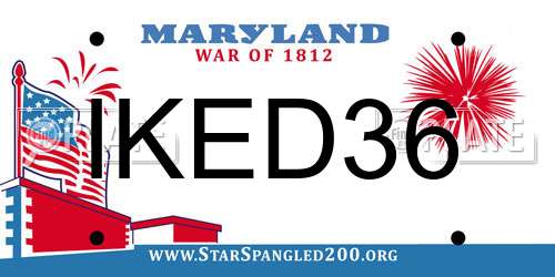 IKED36 Maryland License Plate