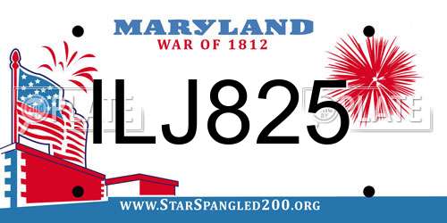 ILJ825 Maryland License Plate