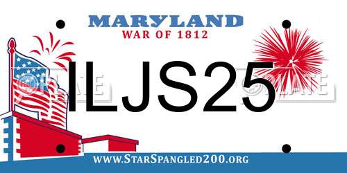 ILJS25 Maryland License Plate