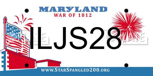 ILJS28 Maryland License Plate