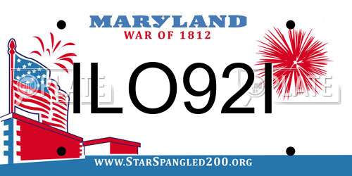 ILO92I Maryland License Plate