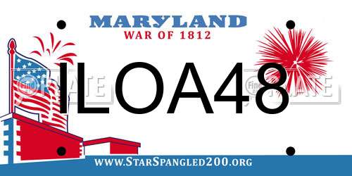 ILOA48 Maryland License Plate