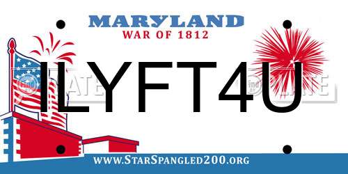 ILYFT4U Maryland License Plate