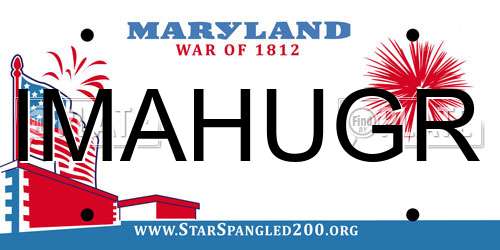 IMAHUGR Maryland License Plate