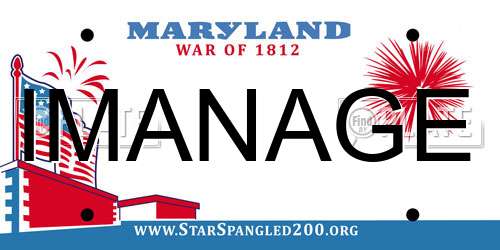 IMANAGE Maryland License Plate