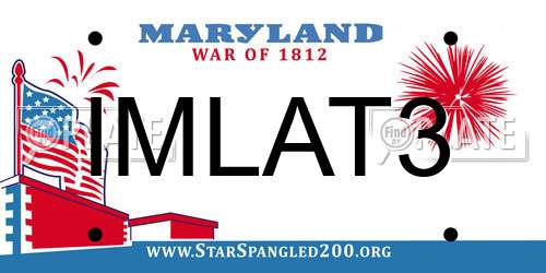 IMLAT3 Maryland License Plate