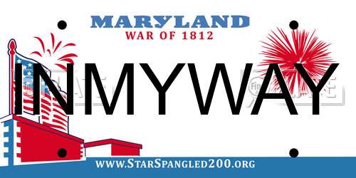INMYWAY Maryland License Plate