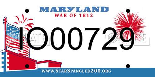IO00729 Maryland License Plate