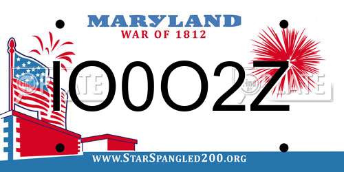 IO0O2Z Maryland License Plate