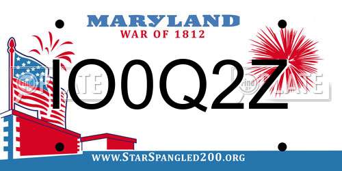 IO0Q2Z Maryland License Plate