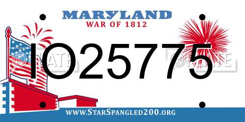 IO25775 Maryland License Plate