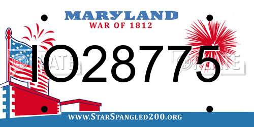 IO28775 Maryland License Plate