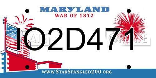 IO2D471 Maryland License Plate