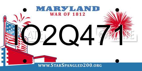 IO2Q471 Maryland License Plate