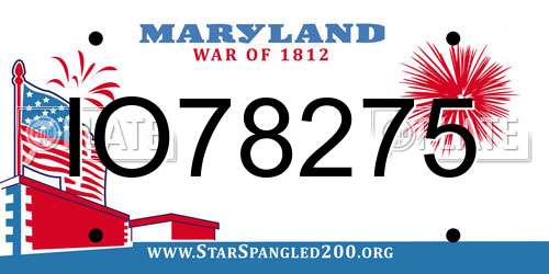 IO78275 Maryland License Plate