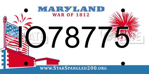 IO78775 Maryland License Plate