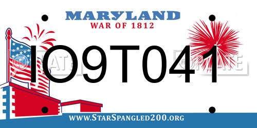 IO9T041 Maryland License Plate