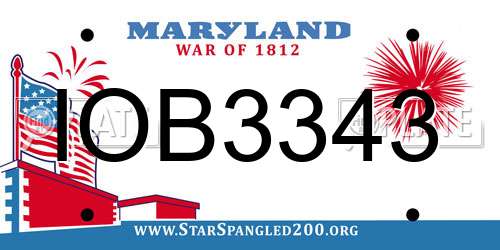 IOB3343 Maryland License Plate