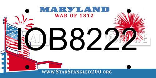 IOB8222 Maryland License Plate