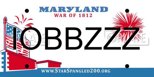 IOBBZZZ Maryland License Plate